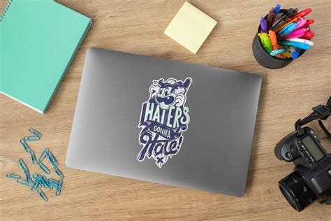 Sticker on a Laptop Mockup Generator