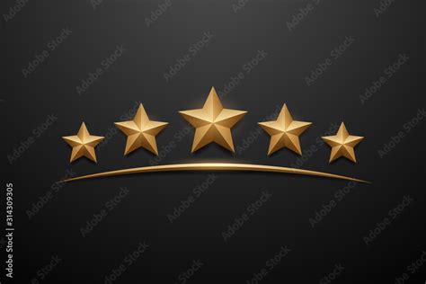 Five gold stars on black background Stock ベクター | Adobe Stock