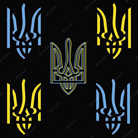 Premium Vector | Coat of arms of ukraine set vector illustration