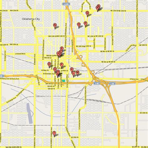 Oklahoma City Map Tourist Attractions - ToursMaps.com