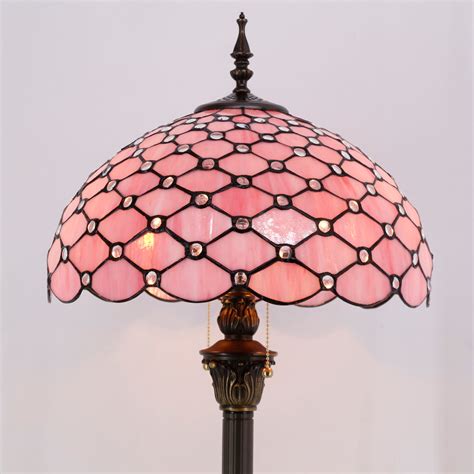 Tiffany Floor Lamp Werfactory® Pink Stained Glass Standing Reading Lig – Werfactory.com