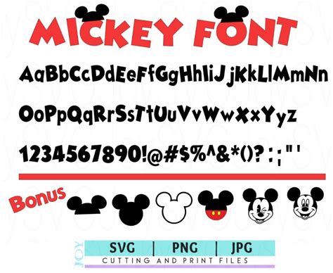 Mickey Font SVG Walt Font Svg Inspired by A Mouse Font - Etsy