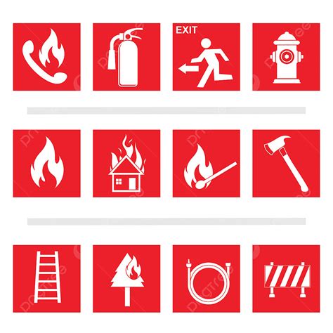 Fire Firefighter Clipart Vector, Fire Emergency Icons Set Firefighters ...