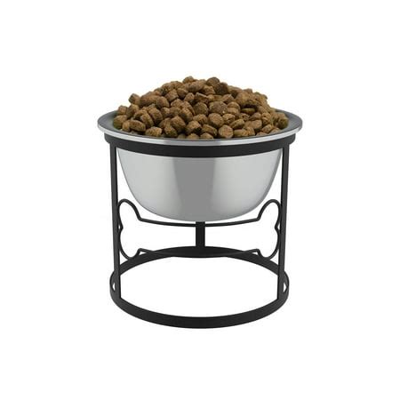 Stainless Steel Elevated Pet Bowl with Stand for Dogs and Cats-Raised Feeder for Food/Water With ...