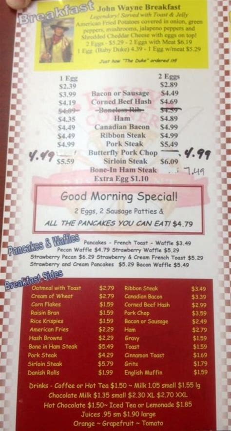 Busy Corner Restaurant menu in Pekin, Illinois, USA