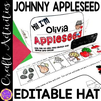 Johnny Appleseed Hat Craft Activity - FREE by Sweet Sensations | TpT