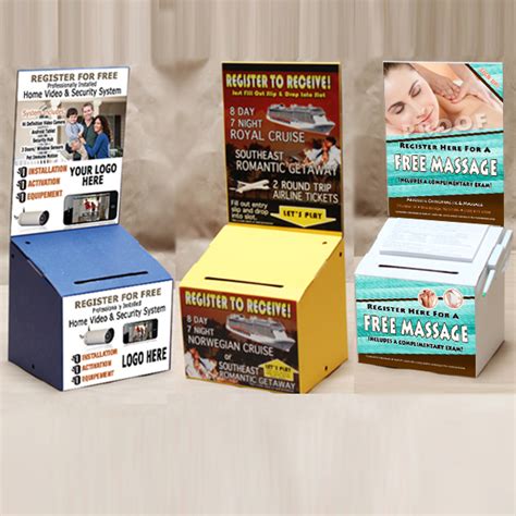 Countertop Black Cardboard Ballot Box with Custom Decals