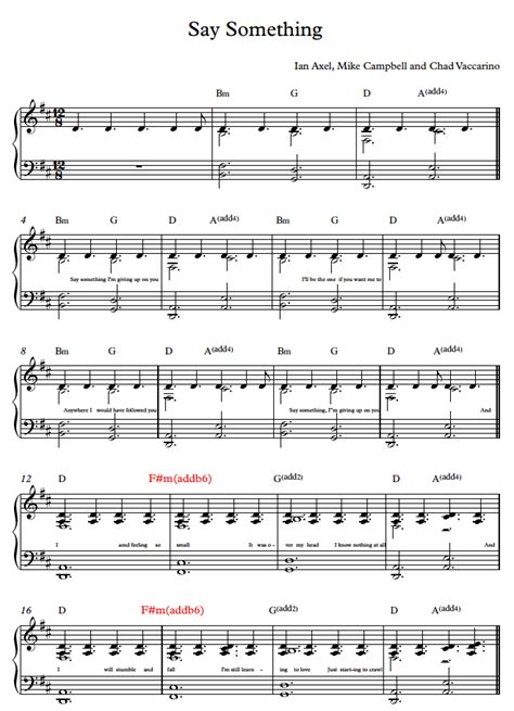 Say something sheet music Sheet Music and Piano Tutorial