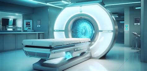 Premium Photo | Mri machine in medical interior design with lights