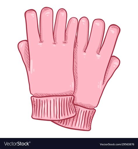 Cartoon - pair pink woolen gloves Royalty Free Vector Image