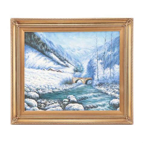 Acrylic Painting of Snowy Landscape | EBTH