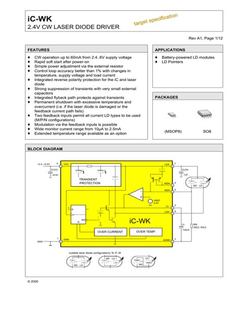 2.4V CW LASER DIODE DRIVER