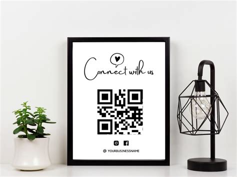 CUSTOM QR CODE Sign Business Sign Connect With Us Social | Etsy