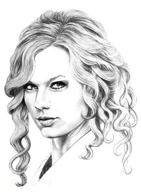 Sketching Taylor Swift Coloring Page | Color Luna