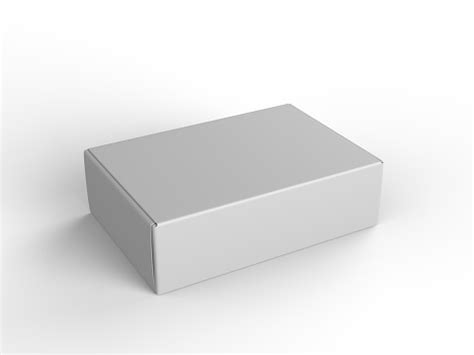 White Blank Hard Cardboard Gift Or Mailer Box Mock Up Template 3d Illustration Stock Photo ...