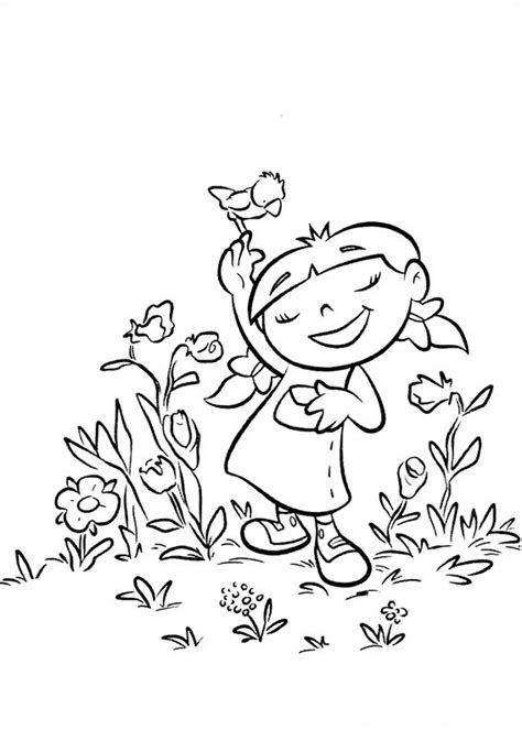 Annie, Quincy With Fruits Coloring Page - Free Printable Coloring Pages for Kids