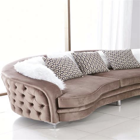 Luxury Velvet Sofa Set With Ottoman | My Aashis