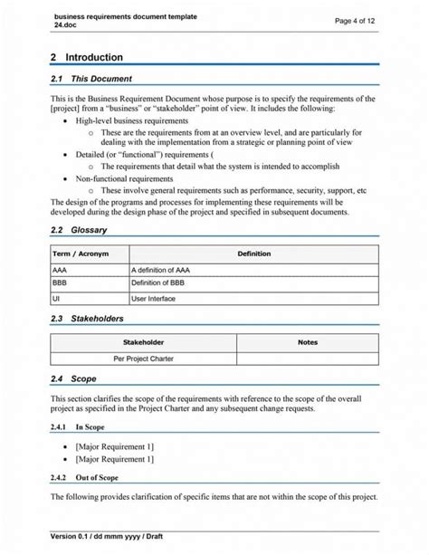 Business Requirement Document Template Simple - Launcheffecthouston