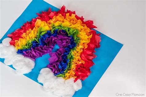 Rainbow tissue paper craft - fun and easy rainbow crafts