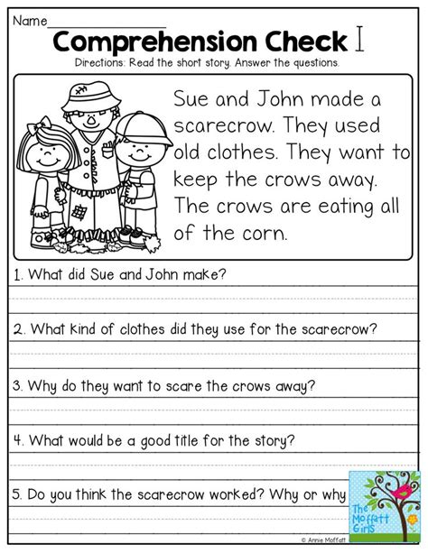 Short Stories With Comprehension Questions! 1E0 | First grade reading comprehension, Reading ...