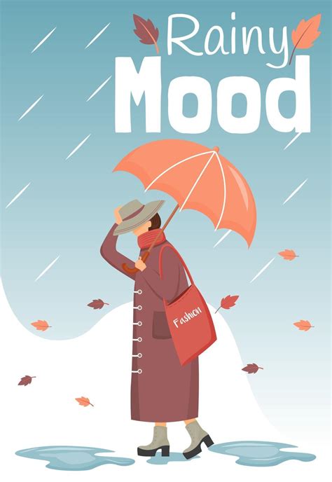 Rainy mood poster flat color vector template 2981901 Vector Art at Vecteezy