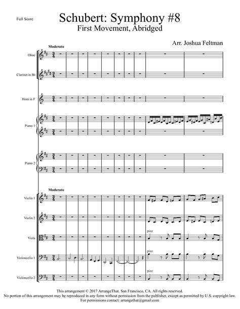 Schubert Unfinished Symphony | Sheet Music Arrangement | ArrangeThat