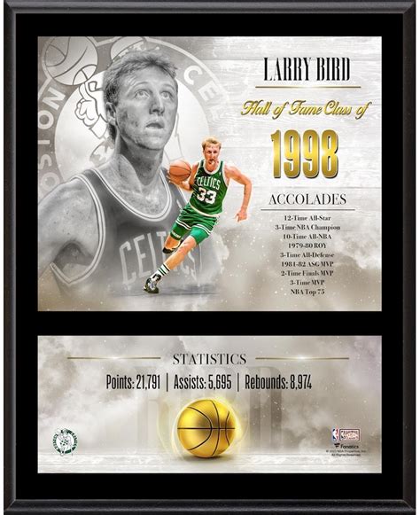 Larry Bird Boston Celtics Hardwood Classic Sublimated Player Plaque 12x15 - KBK Sports