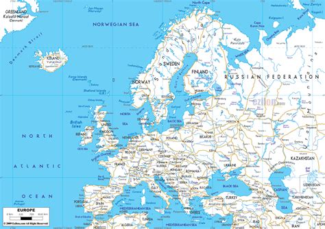 4 Free Full Detailed Printable Map of Europe with Cities In PDF | World Map With Countries