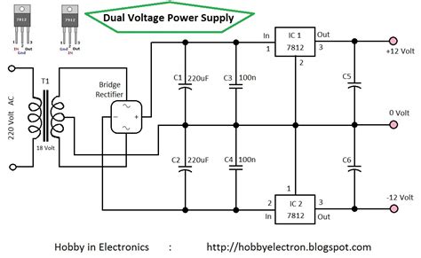 Hobby in Electronics: Dual Voltage Power Supply 12 Volt