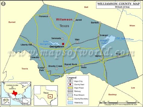 Williamson County Map Texas - Darla Emeline