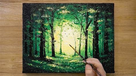 How to Paint a Forest / Easy Acrylic Painting Technique #488 - YouTube