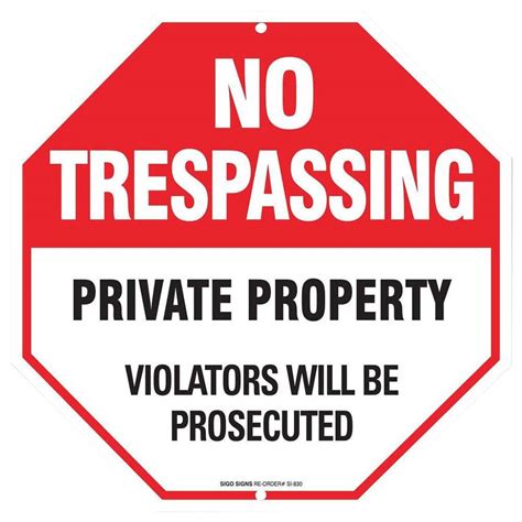 Everbilt 12 in. x 12 in. Aluminum No Trespassing Sign-31204 - The Home ...