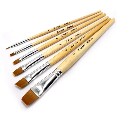 Eval Free Shipping 6pcs Nylon Watercolor Paint Brushes Body Painting Brush Set Oil Paint Brush ...