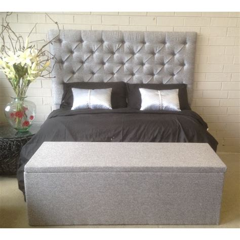 King size Upholstered High rise Bed Head grey - Plumindustries