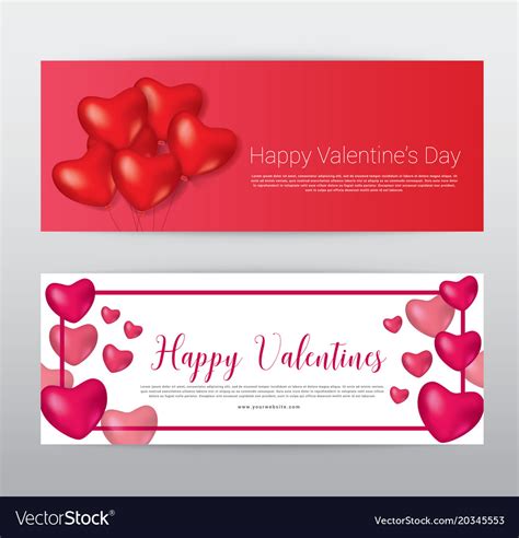 Happy valentine day gift voucher coupon banner Vector Image