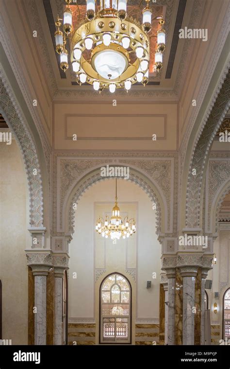 The interior of the Al Manara Mosque in Dubai, UAE, Middle East Stock ...