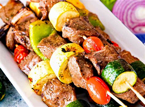 Grilled Marinated Vegetables and Beef Kabobs from Joe's Produce