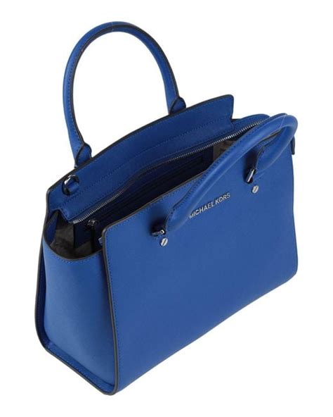 Michael Kors Blue Leather Handbags | semashow.com