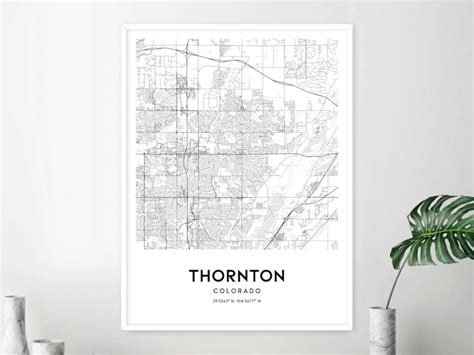 Thornton Map Print Thornton Map Poster Wall Art Co City Map - Etsy