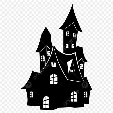 Halloween House Silhouette Transparent Background, Halloween Hunted ...