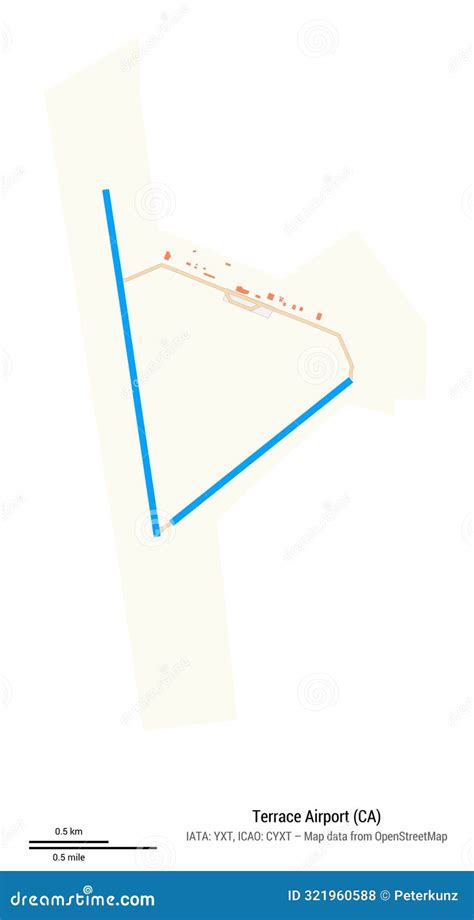 Map of Terrace Airport. IATA-code YXT Stock Illustration - Illustration of airplane, travel ...