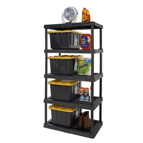 HART 5 Tier 24" x 36" x 72" Heavy-Duty Plastic Ventilated Shelf for Storage & Organization ...