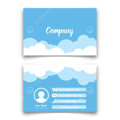 Cute Blue Sky Business Card Template Download on Pngtree