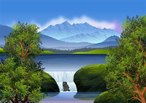 Download Landscape, Water, Lake. Royalty-Free Stock Illustration Image ...