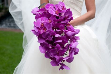 BOUQUET OF THE WEEK: A Cascade of Magenta Purple Orchids for a Sophisticated Bride - Event ...