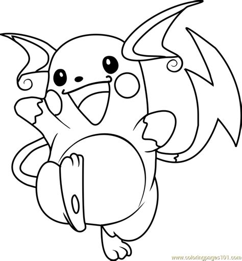 Raichu Pokemon Coloring Page for Kids - Free Pokemon Printable Coloring ...