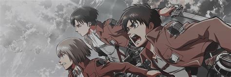 Shingeki no Kyojin header, Levi ackerman header, Eren Yeager header ...