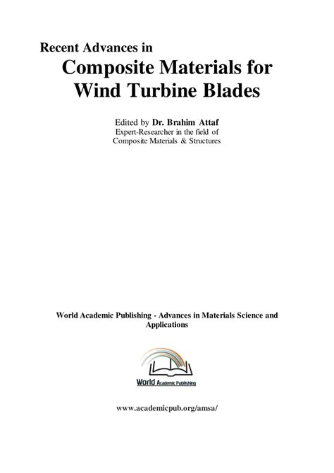 (PDF) Recent Advances in Composite Materials for Wind Turbine Blades