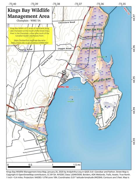 Map: Kings Bay Wildlife Management Area | Andy Arthur.org