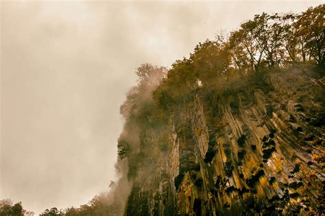 HD wallpaper: japan, nikko, kegon falls, cliff, autumn, tree, plant ...